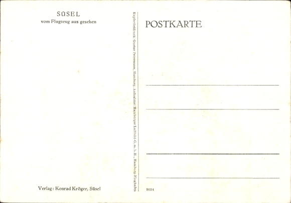 Postcard Süsel in Holstein, total view of the village, aerial photograph
