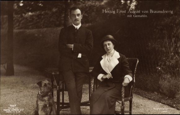 Postcard Duke Ernst August of Brunswick with Princess Victoria Luise of Prussia, Liersch 7667