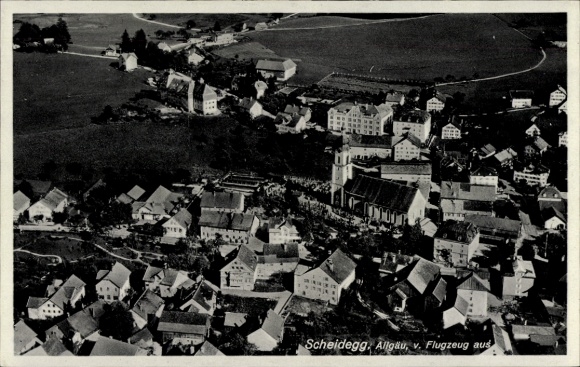 Ak Scheidegg im Allgäu Schwaben, Fliegeraufnahme