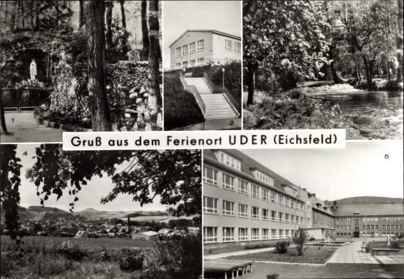 Ak Uder im Eichsfeld w Turyngii, Mariengrotte, solidarność domowa FDGB, Liceum im. Maksyma Gorkiego