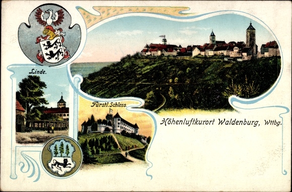 Coat of arms PC Waldenburg in Württemberg, Linde, Fürstl. Lock