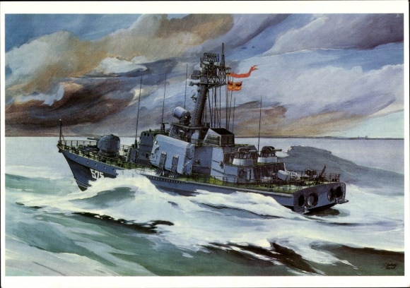Postcard Peenemünde on Usedom, missile corvette type Tarantul