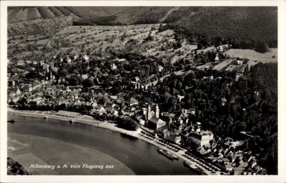 Postcard Miltenberg am Main Unterfranken, aerial photograph