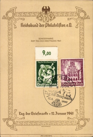 PC Dessau in Saxony-Anhalt, Reich Association of Philatelists, Stamp Day 1941