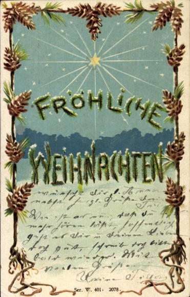 Letters Passepartout Chromo-Litho Merry Christmas