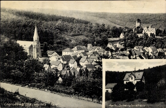 Postcard Kransberg Usingen in the Taunus Hesse, general view, Catholic sister's house