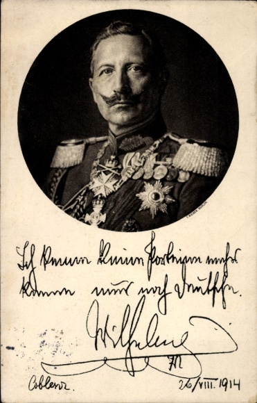 Postcard Kaiser Wilhelm II., I no longer know any parties, quote 1914