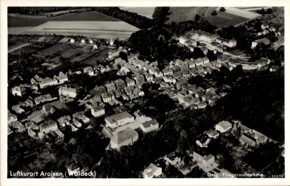 Postcard Bad Arolsen in Hesse, aerial photograph