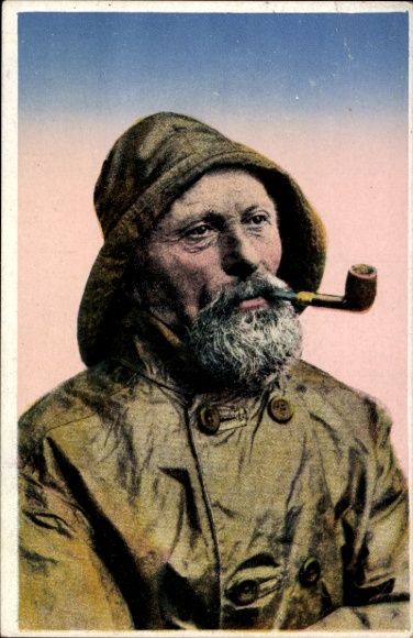 Rybak KP z fajką, portret