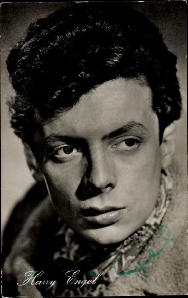 Postcard actor Harry Engel, portrait, autograph, Defa 254 395, Berlin corner Schönhauser