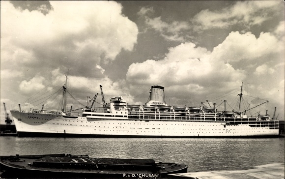 foto Ak Peninsular Oriental Steam Navigation, P&O, Chusan, stoomboten, stoomboot