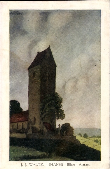 Artist PC Hansi / Jean Jacques Waltz, Illfurth Illfurt Alsace Haut Rhin, Église