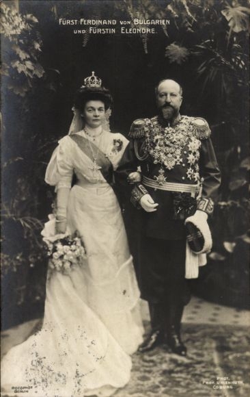 Postcard Prince Ferdinand of Bulgaria and Princess Eleonore