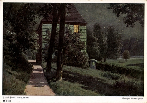 Artist Postcard Hey, Paul, Old Weimar, Goethe's Garden House