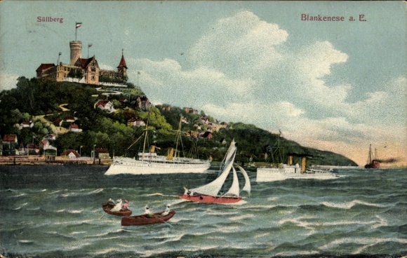Ak Hamburg Altona Blankenese, Süllberg, Schiffe, Boote