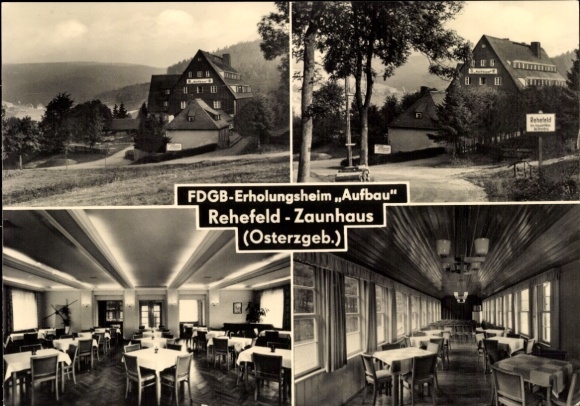 Postcard Rehefeld Zaunhaus Altenberg in the Ore Mountains, FDGB recreation home construction