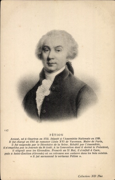 Picture Jérôme Pétion de Villeneuve, politician, French Revolution