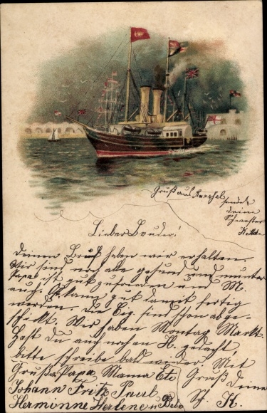 Chromo-Litho Barßel in Lower Saxony, steamer