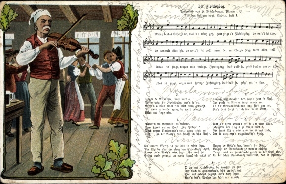 Lied Ak Mückenberger, Hilmar, D'r Zipfelsgörg, Walzer, Mann mit Geige, Tänzer
