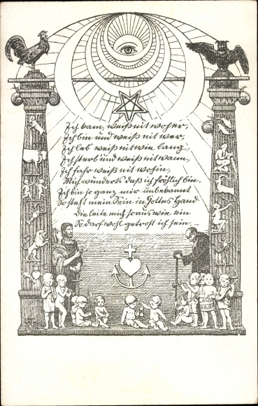 Artist Postcard Thoma, Hans, I came from, don&#39;t know where, association for children&#39;s kitchens and day-care centers