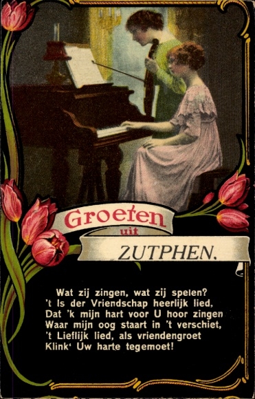 Wiersz passe-partout KP Zutphen Gelderland Holandia, Pozdrowienia od, Muzyczki