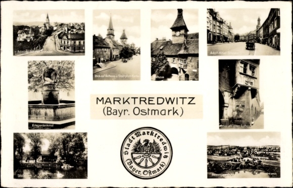 KP Marktredwitz w Fichtelgebirge, herb, Adolf-Hitler-Straße, pomnik wojenny, stary ratusz