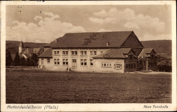 Ak Hettenleidelheim Pfalz, Neue Turnhalle, Außenansicht