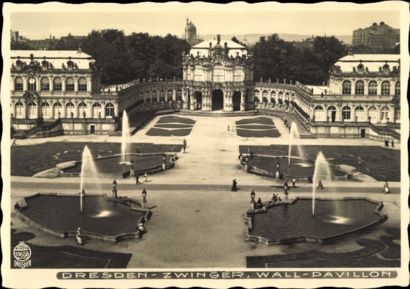 Ak Dresden Altstadt, Zwinger Wallpavillon