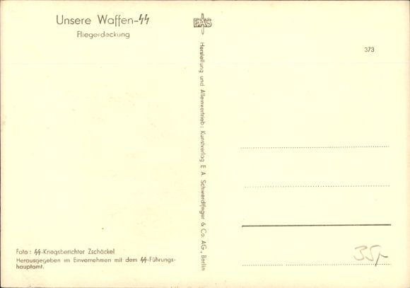 Postcard Waffen-SS, air cover in tall grass