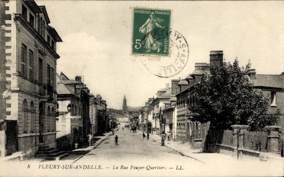 Ak Fleury sur Andelle Eure, La Rue Pouyer Quertier
