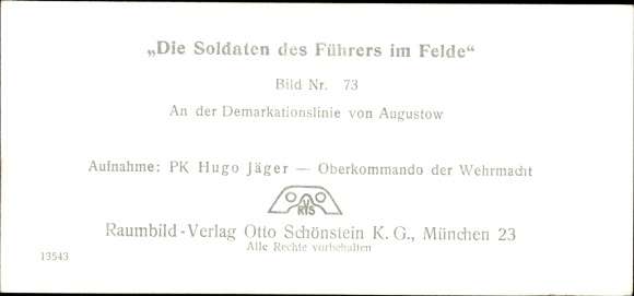 Stereo spatial image photo &quot;The soldiers of the leader in the field&quot;, No. 73, demarcation line of Augustow