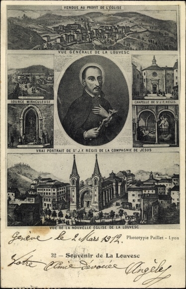 Postcard Lalouvesc Ardeche, Sold for the benefit of the Church, Saint Regis of the Company of Jesus, Source