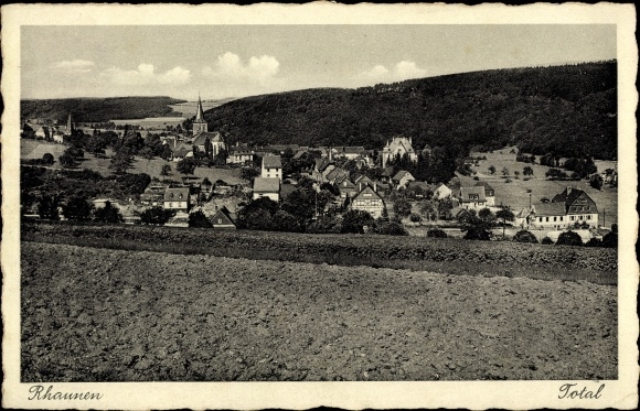 Postcard Rhäuen in the Hunsrück, total view
