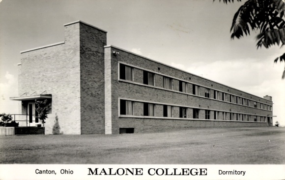 Ak Canton Ohio USA, Malone College, slaapzaal, gebouw, fotografie