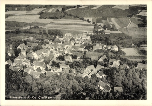 Postcard Herrentierbach Blaufelden Baden Württemberg, aerial photograph