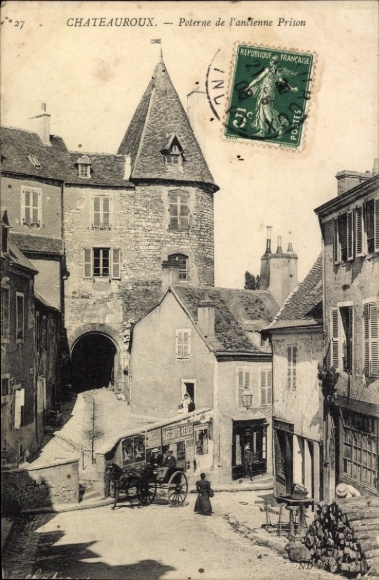 Postcard Châteauroux Indre, prison