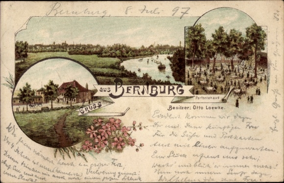 Chromo-Litho Bernburg an der Saale, Parforcehaus, garden area