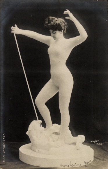 Postcard Woman in a Nude Suit as Plastic