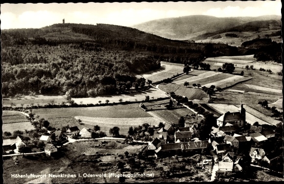 Ansichtkaart Neunkirchen Modautal Odenwald, luchtfoto van het dorp