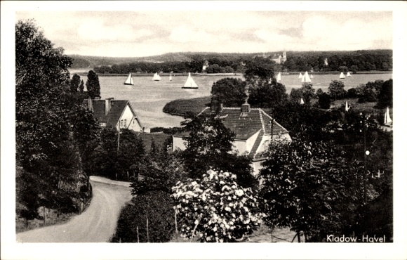 Postcard Berlin Spandau Kladow, partial view, Havel view