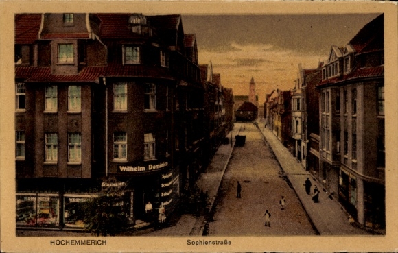 KP Hochemmerich Duisburg w Zagłębiu Ruhry, Sophienstraße, Wilhelm Dominic, widok na ulicę