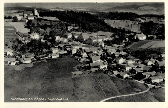 Ak Kirchberg im Wald in Niederbayern, Fliegeraufnahme