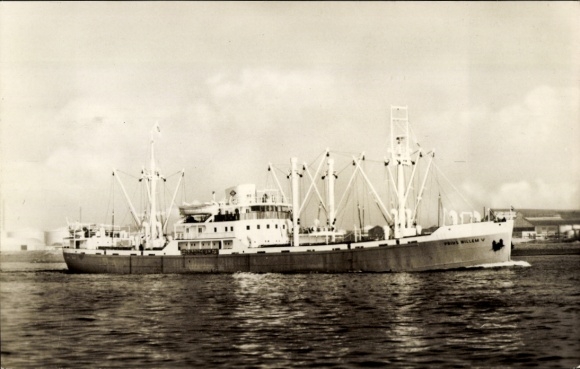 Ak Stoom boot MS Prins Willem V, Oranje Lijn Mij. zee vervoer