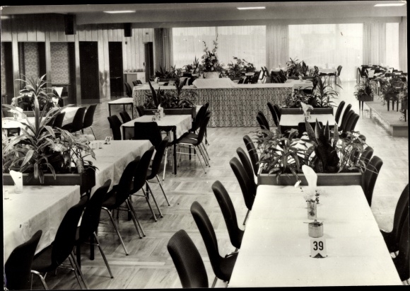 Postcard Börgerende Rethwisch on the Baltic Sea, FDGB convalescent home Waterkant, dining room