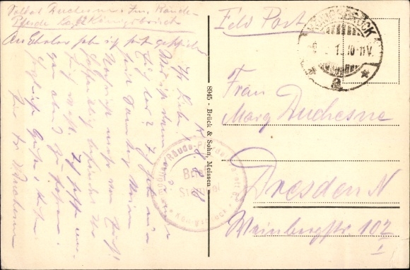 Postcard Königsbrück in Upper Lusatia, market, grocery store