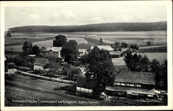 Postcard Cunnersdorf Gohrisch in Saxony, view of the town, Saxon Switzerland