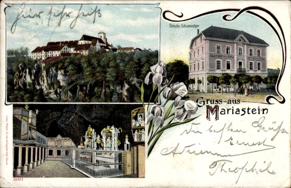Postcard Mariastein Canton Solothurn, general view, guesthouse