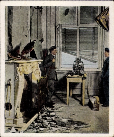 Sammelbild Die Nachkriegszeit Nr. 11, Dez. 1918, Kampf um das Berliner Schloss, MG-Stand