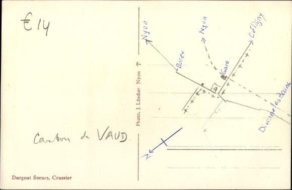 Postcard Crassier Nyon Canton of Vaud, La Frontiere, Swiss Customs