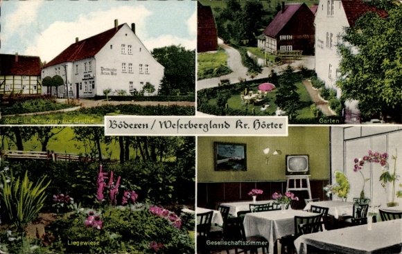 Ak Bödexen Höxter in Westfalen, Pensionshaus Grothe, Gesellschaftszimmer